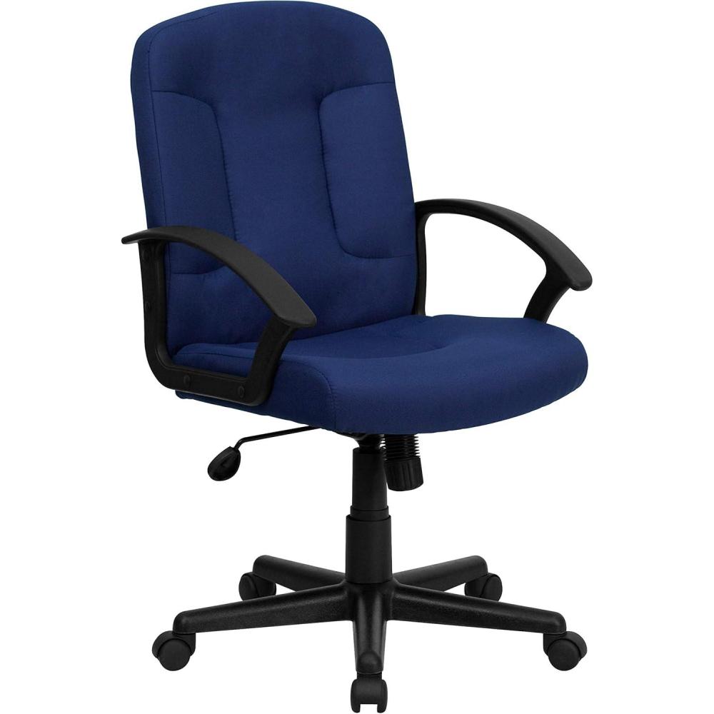 image:imageFlash Furniture Garver MidBack Navy Fabric Executive Swivel Office Chair with Nylon Arms