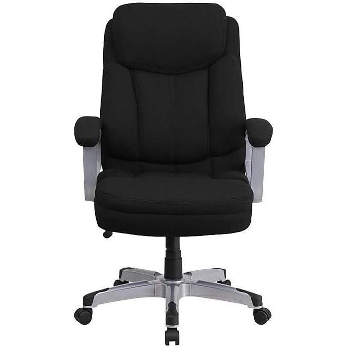 image:imageFlash Furniture HERCULES Series Big amp Tall 500 lb Rated Black LeatherSoft Executive Swivel Ergonomic Office Chair with ArmsBlack Fabric