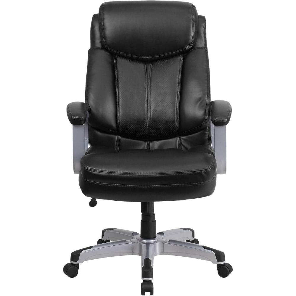 image:imageFlash Furniture HERCULES Series Big amp Tall 500 lb Rated Black LeatherSoft Executive Swivel Ergonomic Office Chair with ArmsBlack Leathersoft