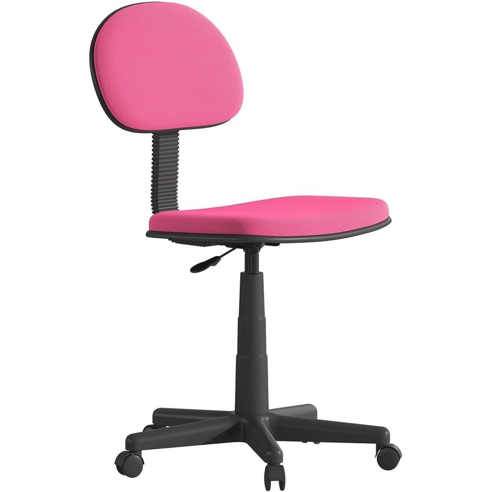 image:imageFlash Furniture Harry Low Back Swivel Task Office Chair Adjustable Light Orange Student Chair with Padded Mesh Seat amp Back Homeschool Study ChairDark Pink