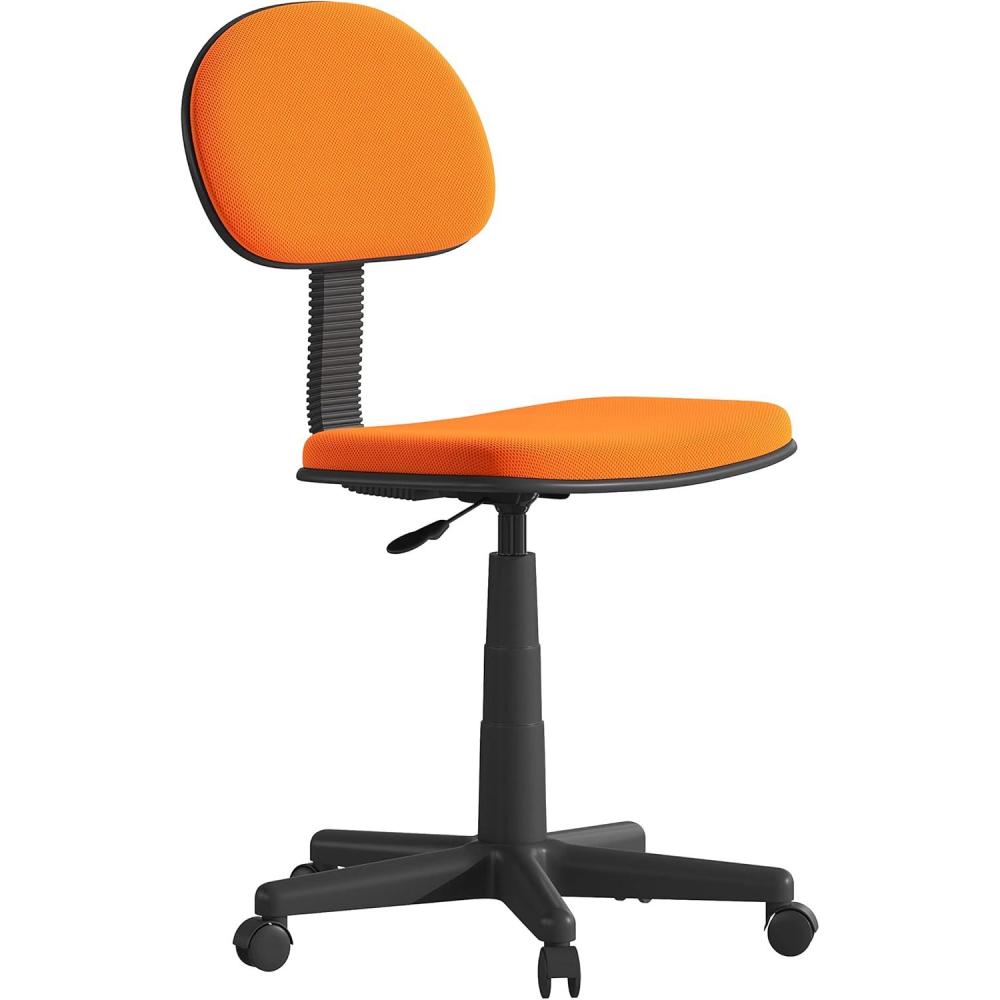image:imageFlash Furniture Harry Low Back Swivel Task Office Chair Adjustable Light Orange Student Chair with Padded Mesh Seat amp Back Homeschool Study ChairLight Orange