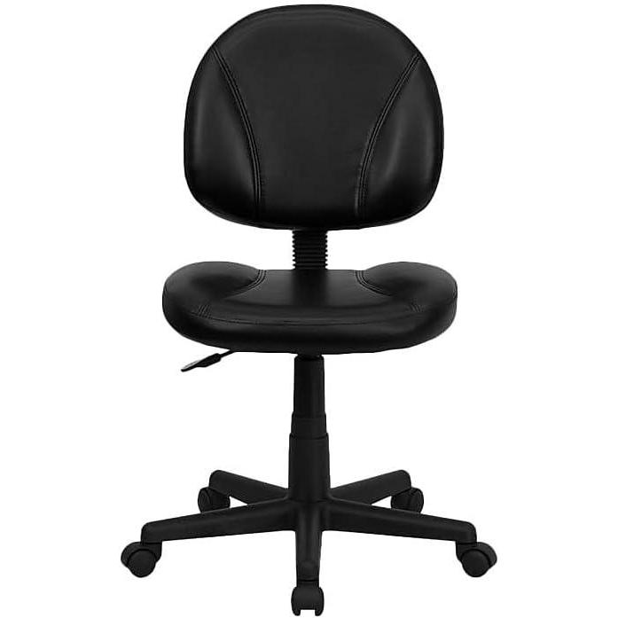 image:imageFlash Furniture Ronald MidBack Black LeatherSoft Swivel Ergonomic Task Office Chair with Back Depth Adjustment