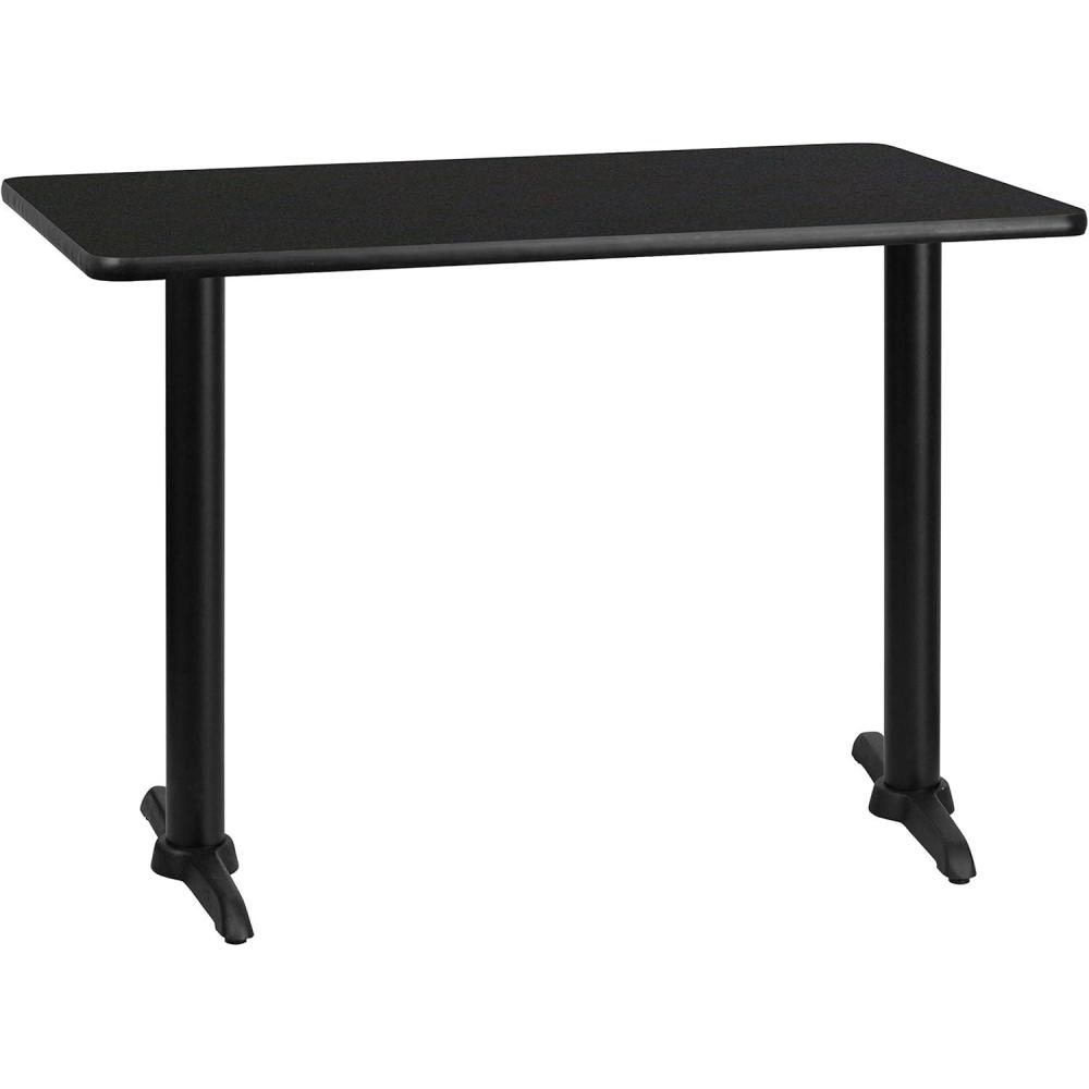 image:imageFlash Furniture Stiles 30 x 42 Rectangular Black Laminate Table Top with 5 x 22 Table Height BasesBlack