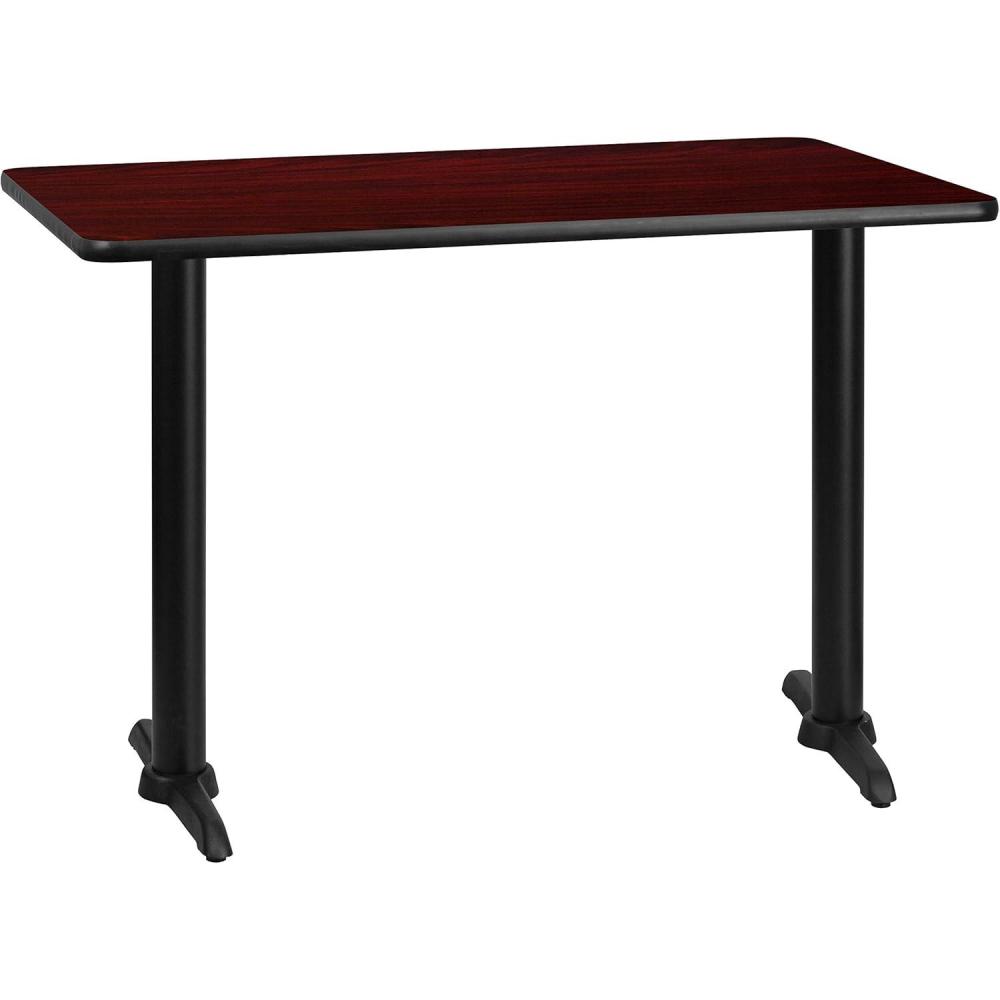 image:imageFlash Furniture Stiles 30 x 42 Rectangular Black Laminate Table Top with 5 x 22 Table Height BasesMahogany