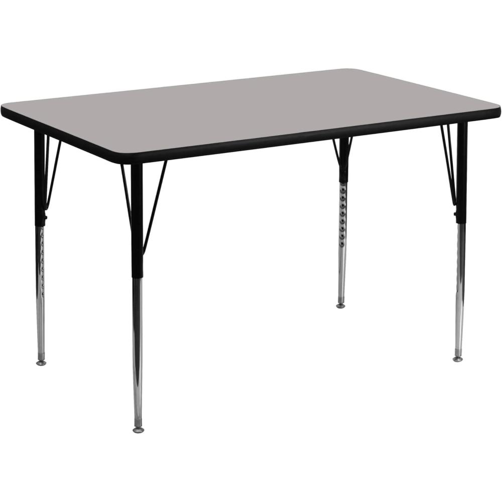 image:imageFlash Furniture Wren 30W x 48L Rectangular Grey HP Laminate Activity Table Standard Height Adjustable Legs