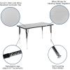 Flash Furniture 28″W x 47.5″L Rectangular Wave Collaborative Oak Thermal Laminate Activity Table – Standard Height Adjustable Legs(Grey)