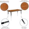 Flash Furniture 28″W x 47.5″L Rectangular Wave Collaborative Oak Thermal Laminate Activity Table – Standard Height Adjustable Legs(Oak)