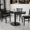 Flash Furniture 30” x 48” Rectangular Black Laminate Table Top with 24” Round Table Height Base(Black)