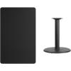 Flash Furniture 30” x 48” Rectangular Black Laminate Table Top with 24” Round Table Height Base(Black)