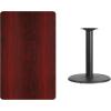 Flash Furniture 30” x 48” Rectangular Black Laminate Table Top with 24” Round Table Height Base(Mahogany)