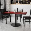 Flash Furniture 30” x 48” Rectangular Black Laminate Table Top with 24” Round Table Height Base(Mahogany)