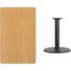 Flash Furniture 30” x 48” Rectangular Black Laminate Table Top with 24” Round Table Height Base(Natural)