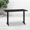 Flash Furniture 30” x 48” Rectangular Mahogany Laminate Table Top with 5” x 22” Table Height Bases(Black)