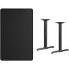 Flash Furniture 30” x 48” Rectangular Mahogany Laminate Table Top with 5” x 22” Table Height Bases(Black)