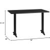 Flash Furniture 30” x 48” Rectangular Mahogany Laminate Table Top with 5” x 22” Table Height Bases(Black)