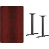 Flash Furniture 30” x 48” Rectangular Mahogany Laminate Table Top with 5” x 22” Table Height Bases(Mahogany)