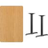 Flash Furniture 30” x 48” Rectangular Mahogany Laminate Table Top with 5” x 22” Table Height Bases(Natural)