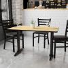 Flash Furniture 30” x 48” Rectangular Mahogany Laminate Table Top with 5” x 22” Table Height Bases(Natural)