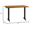 Flash Furniture 30” x 48” Rectangular Mahogany Laminate Table Top with 5” x 22” Table Height Bases(Natural)