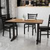 Flash Furniture 30” x 48” Rectangular Mahogany Laminate Table Top with 5” x 22” Table Height Bases(Walnut)