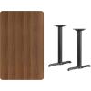 Flash Furniture 30” x 48” Rectangular Mahogany Laminate Table Top with 5” x 22” Table Height Bases(Walnut)
