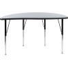 Flash Furniture 47.5″ Half Circle Wave Collaborative Oak Thermal Laminate Activity Table – Standard Height Adjustable Legs(Grey)