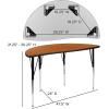 Flash Furniture 47.5″ Half Circle Wave Collaborative Oak Thermal Laminate Activity Table – Standard Height Adjustable Legs(Oak)