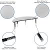 Flash Furniture 60″ Half Circle Wave Collaborative Oak Thermal Laminate Activity Table – Height Adjustable Short Legs(Grey)