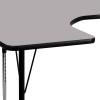 Flash Furniture 60”W x 66”L Horseshoe Yellow Thermal Laminate Activity Table – Standard Height Adjustable Legs(Grey)