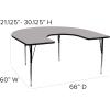 Flash Furniture 60”W x 66”L Horseshoe Yellow Thermal Laminate Activity Table – Standard Height Adjustable Legs(Grey)