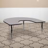 Flash Furniture 60”W x 66”L Horseshoe Yellow Thermal Laminate Activity Table – Standard Height Adjustable Legs(Grey)