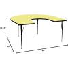Flash Furniture 60”W x 66”L Horseshoe Yellow Thermal Laminate Activity Table – Standard Height Adjustable Legs(Yellow)