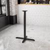 Flash Furniture Beverly 23.5” x 29.5” Restaurant Table X-Base with 3” Dia. Bar Height Column