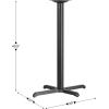 Flash Furniture Beverly 23.5” x 29.5” Restaurant Table X-Base with 3” Dia. Bar Height Column