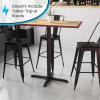 Flash Furniture Beverly 23.5” x 29.5” Restaurant Table X-Base with 3” Dia. Bar Height Column