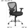 Flash Furniture Big & Tall Office Chair | Adjustable Height Mesh Swivel Office Chair with Wheels(Black)
