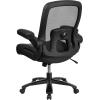 Flash Furniture Big & Tall Swivel Office and Gaming Chair with LeatherSoft Seat, Mesh Office Chair with Flip-Up Armrests and Adjustable Height, Black(Black Leathersoft/Mesh)