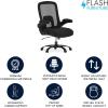 Flash Furniture Big & Tall Swivel Office and Gaming Chair with LeatherSoft Seat, Mesh Office Chair with Flip-Up Armrests and Adjustable Height, Black(Black Fabric/Mesh)