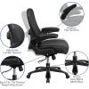 Flash Furniture Big & Tall Swivel Office and Gaming Chair with LeatherSoft Seat, Mesh Office Chair with Flip-Up Armrests and Adjustable Height, Black(Black Leathersoft/Mesh)