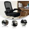 Flash Furniture Big & Tall Swivel Office and Gaming Chair with LeatherSoft Seat, Mesh Office Chair with Flip-Up Armrests and Adjustable Height, Black(Black Fabric/Mesh)
