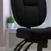 Flash Furniture Caroline Mid-Back Black LeatherSoft Multifunction Swivel Ergonomic Task Office Chair with Pillow Top Cushioning(Black Fabric)