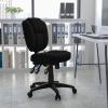 Flash Furniture Caroline Mid-Back Black LeatherSoft Multifunction Swivel Ergonomic Task Office Chair with Pillow Top Cushioning(Black Fabric)