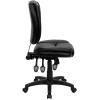 Flash Furniture Caroline Mid-Back Black LeatherSoft Multifunction Swivel Ergonomic Task Office Chair with Pillow Top Cushioning(Black Leathersoft)