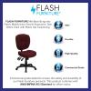Flash Furniture Caroline Mid-Back Black LeatherSoft Multifunction Swivel Ergonomic Task Office Chair with Pillow Top Cushioning(Burgundy Fabric)
