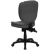 Flash Furniture Caroline Mid-Back Black LeatherSoft Multifunction Swivel Ergonomic Task Office Chair with Pillow Top Cushioning(Gray Fabric)