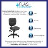 Flash Furniture Caroline Mid-Back Black LeatherSoft Multifunction Swivel Ergonomic Task Office Chair with Pillow Top Cushioning(Gray Fabric)