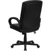 Flash Furniture Chelsea Mid-Back Black LeatherSoft Executive Swivel Office Chair with Three Line Horizontal Stitch Back and Arms
