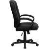 Flash Furniture Chelsea Mid-Back Black LeatherSoft Executive Swivel Office Chair with Three Line Horizontal Stitch Back and Arms