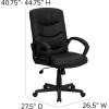 Flash Furniture Chelsea Mid-Back Black LeatherSoft Executive Swivel Office Chair with Three Line Horizontal Stitch Back and Arms