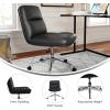 Flash Furniture Chloe Commercial Mid-Back Swivel Office Chair, Padded LeatherSoft, Adjustable Height, Ergonomic Mid-Rise Back, Armless, Wheels, White/Gold(Black Leathersoft/Chrome Frame)
